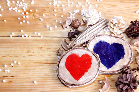 Romantic Valentines day - two hearts の写真素材