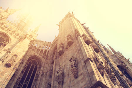 Duomo cathedral bathed in sunshineの写真素材