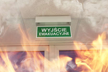 Fire in the buildingの写真素材