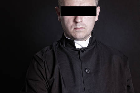 Priest suspect blindfolded