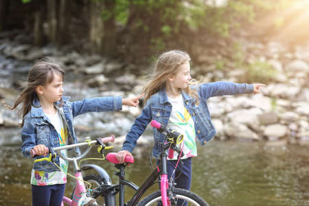 Bike tour to the riverの写真素材