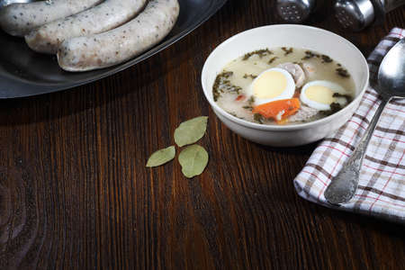 White borscht traditional soupの写真素材