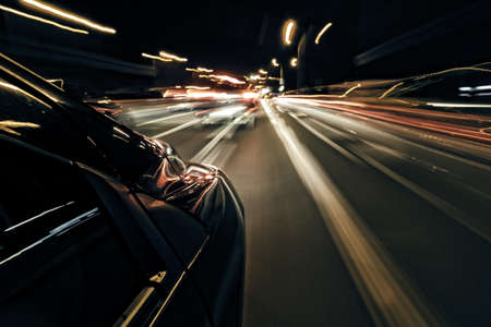 Night driving abstractの写真素材