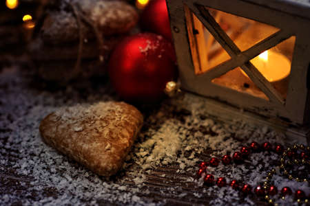 Magical Christmas moments - candle in the lanternの写真素材