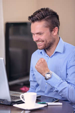 young man crowned with success