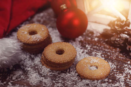 Christmas candys on beauty moody night