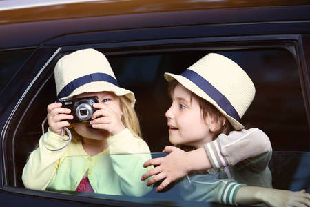 Friends in holiday travelの写真素材