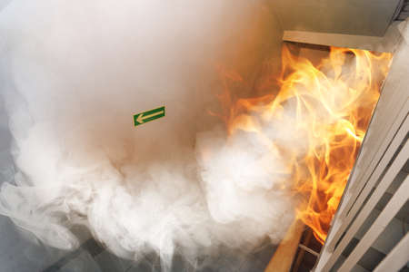 Big fire in the buildingの写真素材