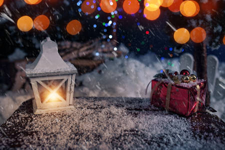 winter atmosphere of christmas timeの写真素材