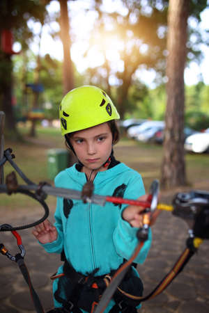 adventure in a rope parkの写真素材