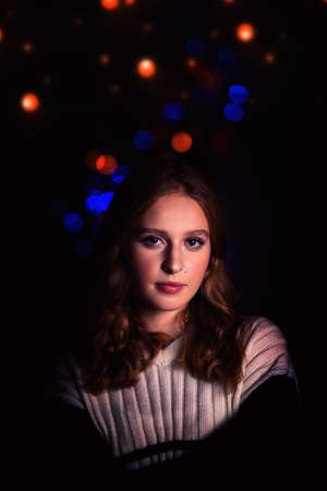 young girl on a festive evening day