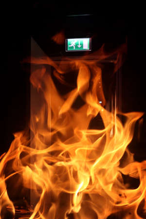 Fire in the buildingの写真素材