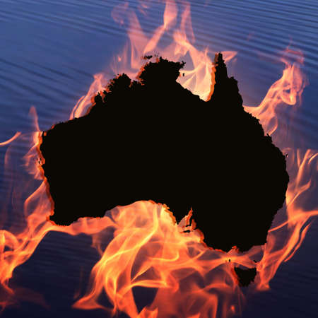 Australia in fire flamesの写真素材