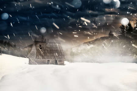 abandoned shepherd's hut in the Polish mountains