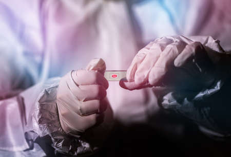Test and sample virus crown covid virus 19の写真素材