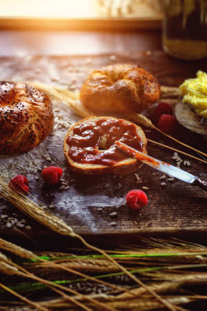 delicious wheat jam rollsの写真素材