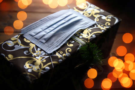 christmas gift and hygiene mask
