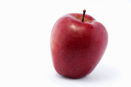 Beautifull red apple on isolated white backgrundの写真素材