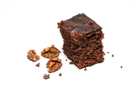 Brown cookie with walnuts
