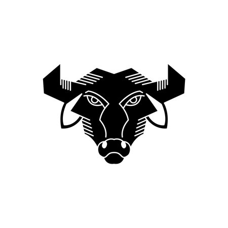 bison logo modern sign template. Tattoo stylish and silhouette stylish.のイラスト素材
