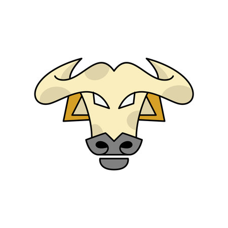 Bull logo design template sign. solid color style,のイラスト素材