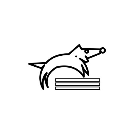 clean minimalist dog training visual logo, highly creative monogram style icon symbol.のイラスト素材