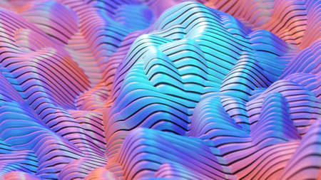 Blue and pink abstract curves backgroundの写真素材