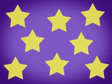 Illustration of yellow stars against a purple gradient backdropの写真素材