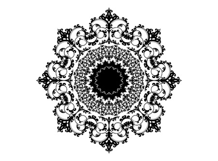 A very intricate and elegant round ornament designのイラスト素材