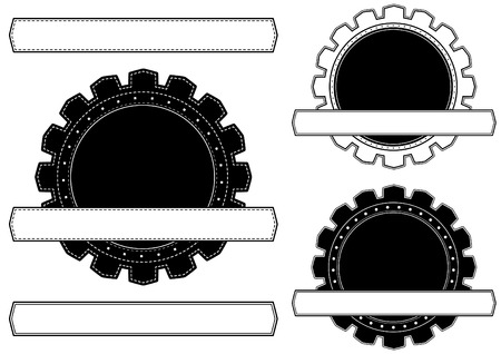 A set of seals with a mechanical themeのイラスト素材