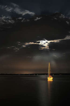 Boat in Bicto Nova Scotia Canadaの写真素材