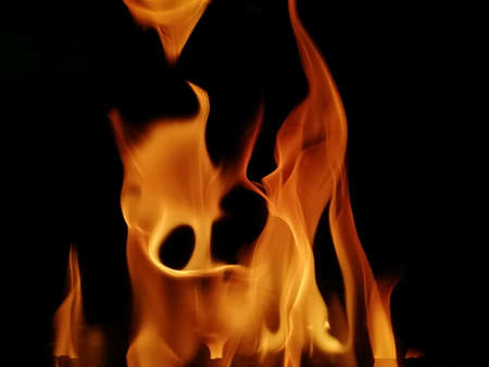 Very hot red fire on black background