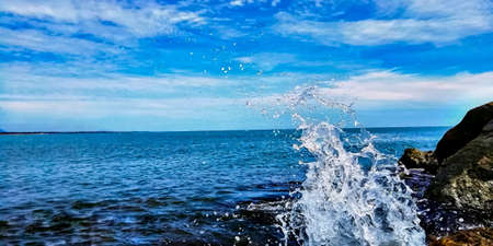 Blue sea background.