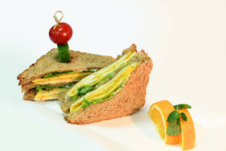 Brown toast with eggsの写真素材