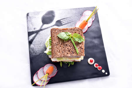 asparagus sandwich with vegetablesの写真素材