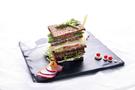 asparagus sandwich with vegetablesの写真素材