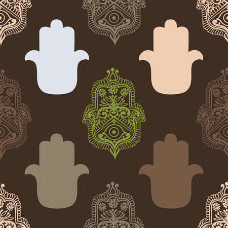 Ethnic pattern with hamsa.
