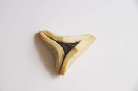 traditional purim triangular pastry stuffed with figsの写真素材