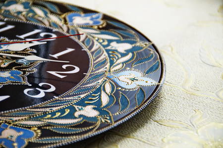 Black round handmade clock