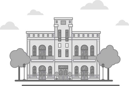 classic style house with columnsのイラスト素材