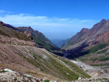Mountain canyon in summer near the Chimbulakの写真素材
