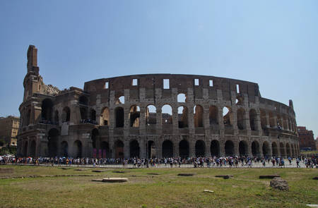 part of the Colosseum, Rome, Italy, summerのeditorial素材