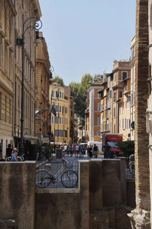 narrow street of the old city in the center of Romeのeditorial素材