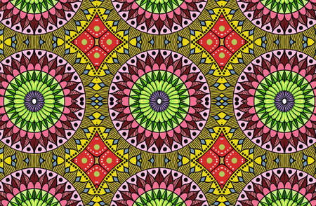 Colorful floral ethnic mandala pattern oriental motiveの写真素材