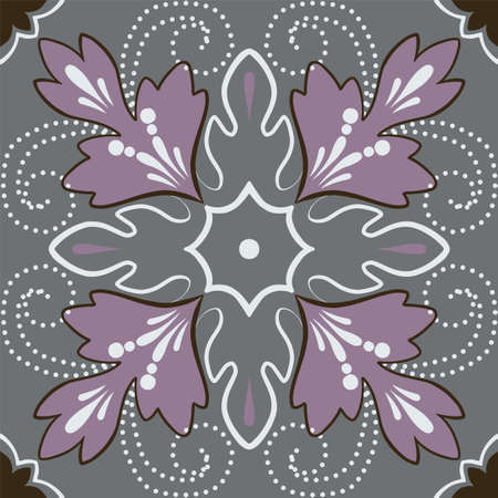 Hand drawn vector simple pattern element with ethnic motif in blue colorsのイラスト素材