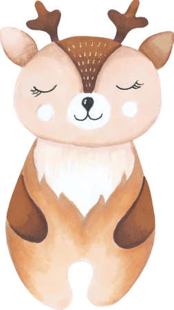 Vector drawing of a watercolor deerのイラスト素材
