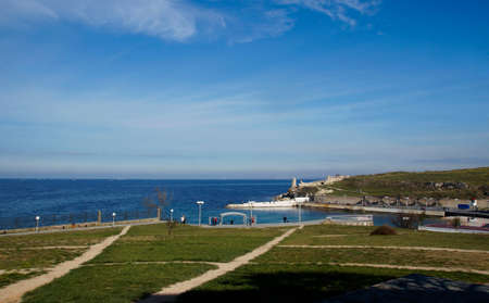 Park of Anna Akhmatova in Sevastopol in autumnの写真素材