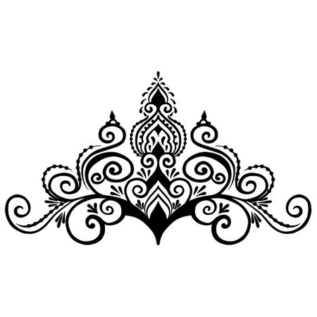 Ethnic indian line art elementのイラスト素材