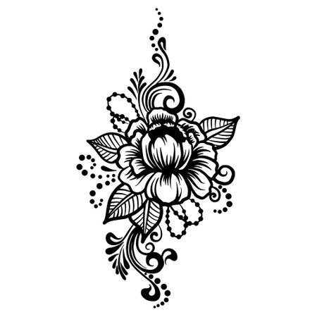Ethnic indian line art elementのイラスト素材