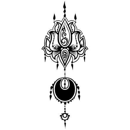 Ethnic indian line art elementのイラスト素材